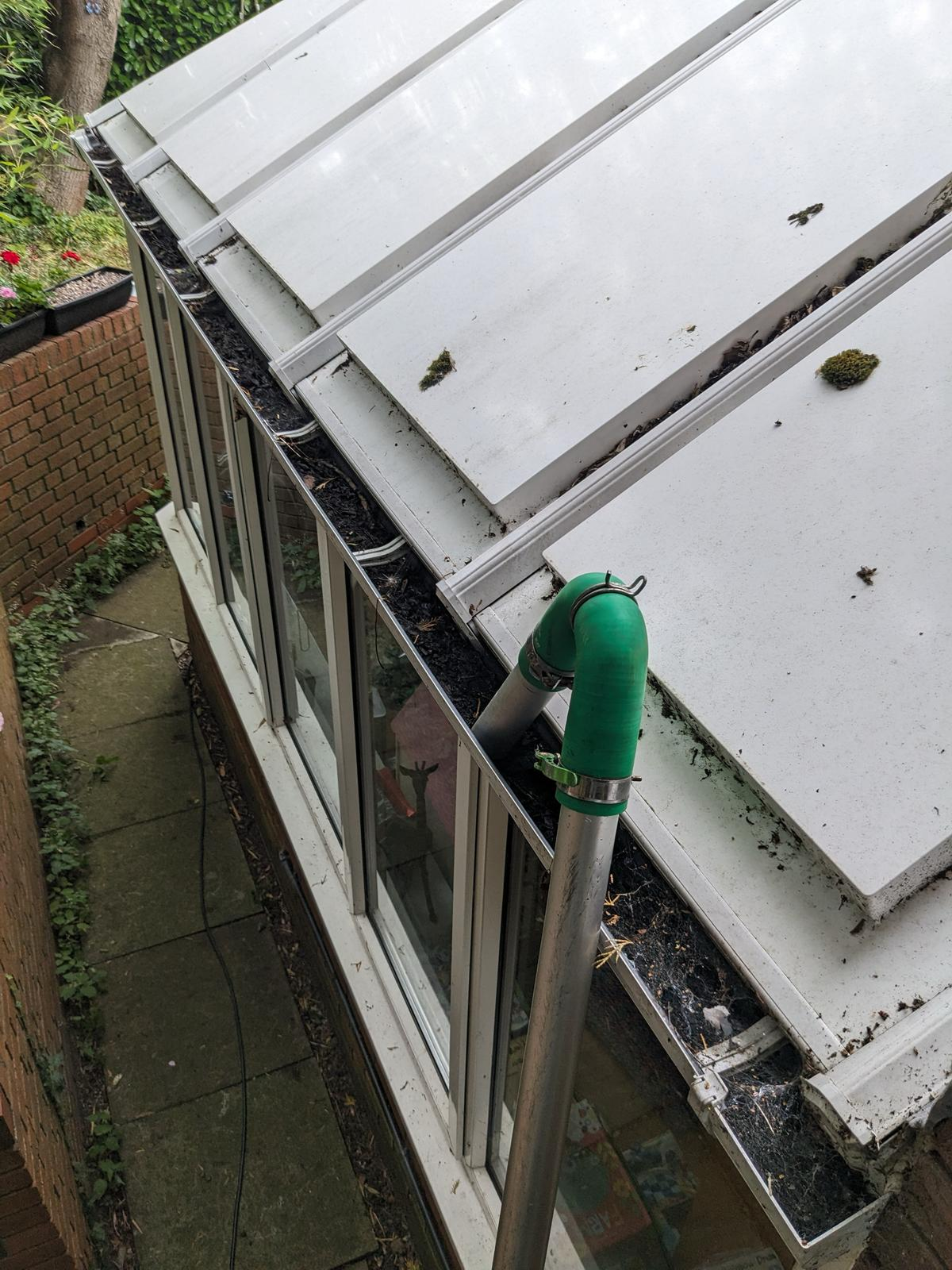 Gutters before cleaning