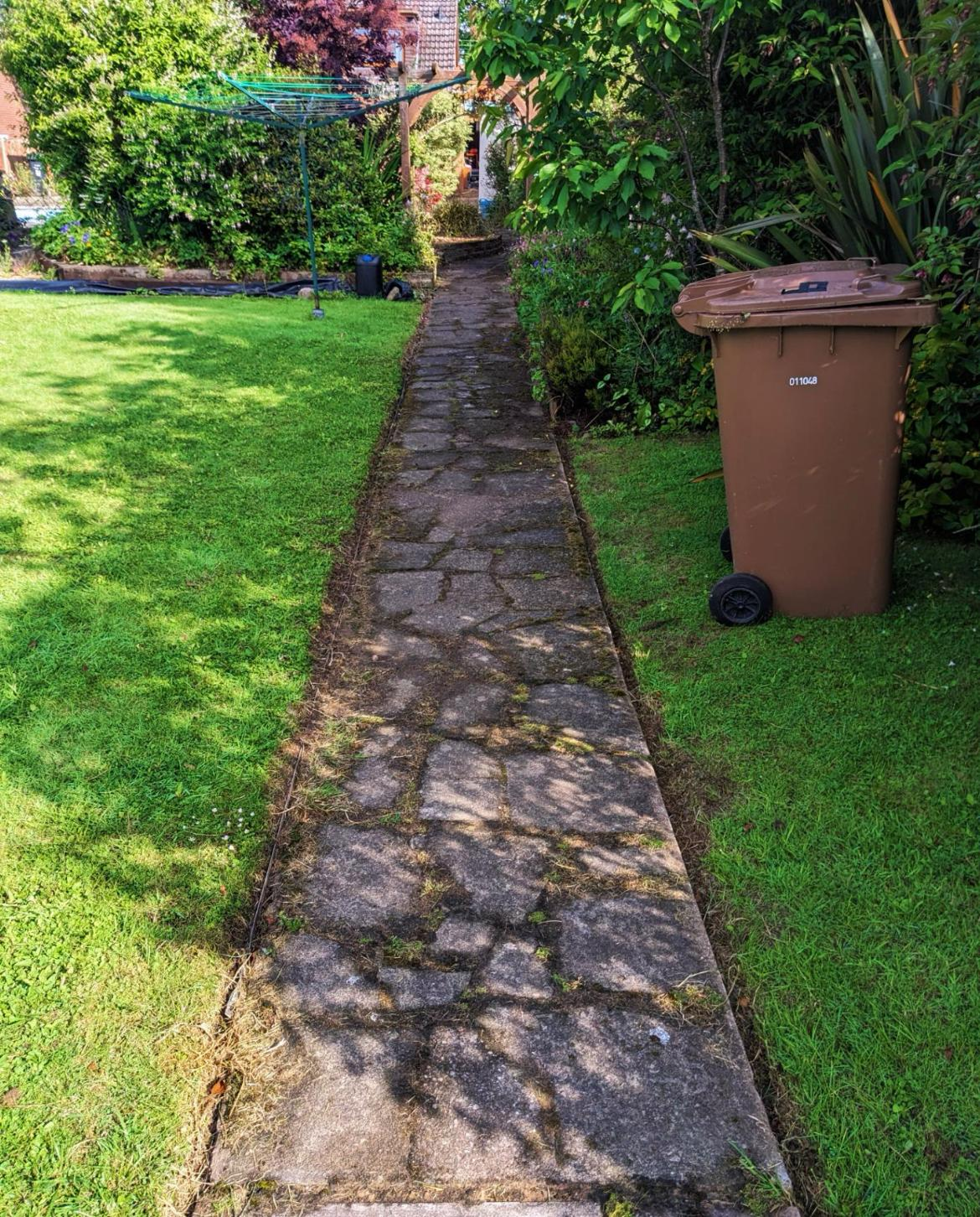 Block paving before cleaning